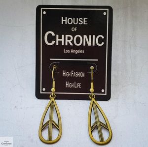 "Puff, Peace, Puff" BoHo Hippie Teardrop Earrings